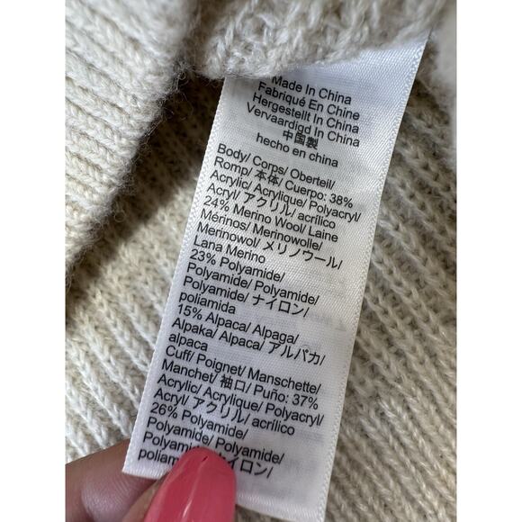 J.Crew Puff Sleeve Turtleneck Sweater XS Ivory Wool Alpaca Blend Long Sleeve - Picture 10 of 10